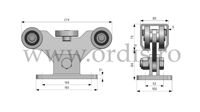 Set autoportant pentru porti in consola max 500 kg MAXIG5KIT [2]