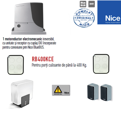 Kit Nice ROBUSKIT RB400BDKCE pentru porti culisante de pana la 400kg [1]
