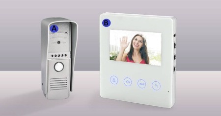 Kituri interfonie video si audio DIY - Kit videointerfon 1 familie cu monitor 4,3 " si suport tactil ( touchpad )