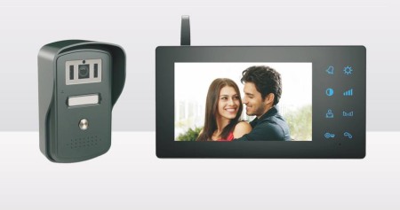 Videointerfonie si Interfonie audio - Kit videointerfon Wireless 2.4GHz cu monitor touch de 7"