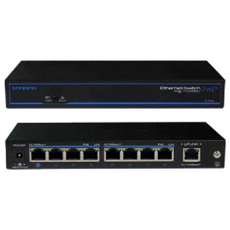 Switch-uri - Switch 9 porturi 10/100Mbps PoE+ (8 PoE + 1 UPLINK) UTP3-SW08-TP120