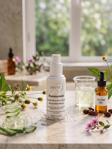 Renouvelé - anti-aging - Ser cu extract de Bidens Pilosa (alternativa naturala la retinol) , suc de aloe, ulei de jojoba si extract de Myrtus Rose (mirt roz)