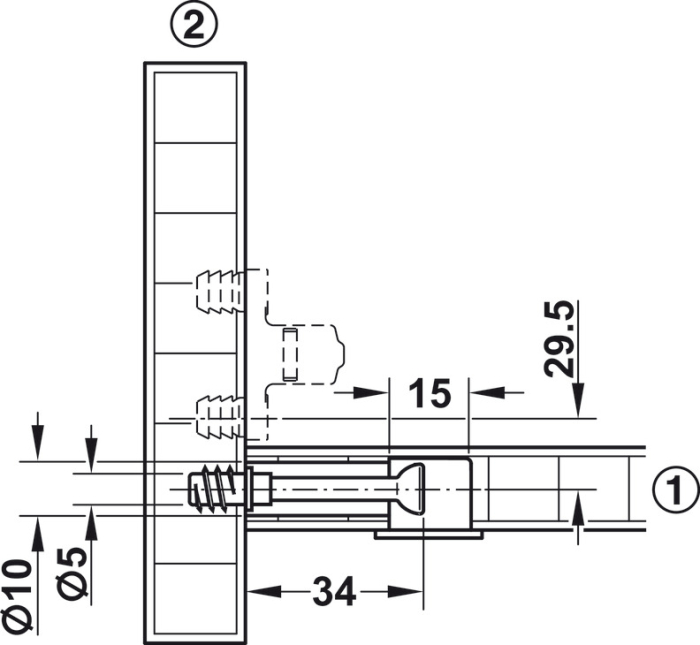 Cama minifix PAL 18 mm [2]
