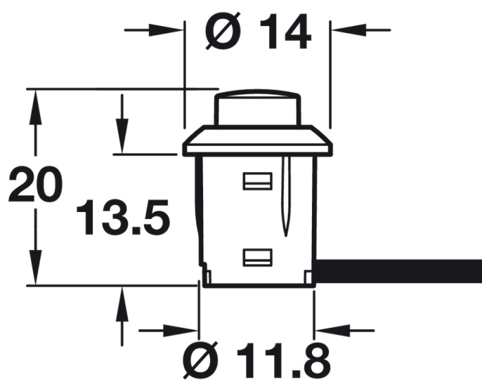 Intrerupător mecanic cu buton Häfele Loox , cablu conectare lungime 2 metri [2]