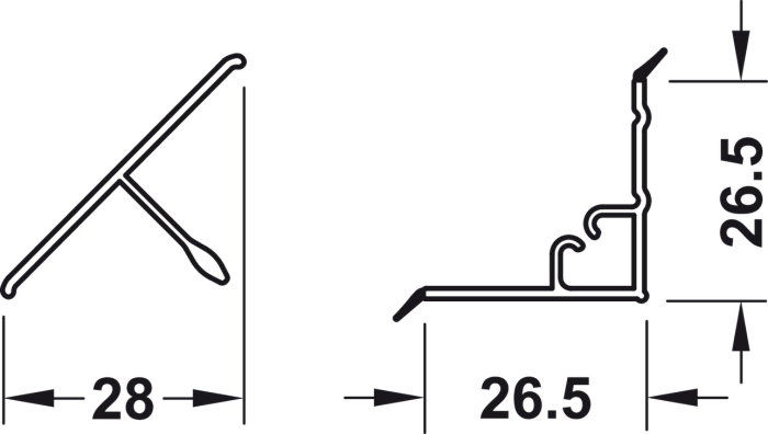 Profil antistrop 4 ML triunghiular 30x30 mm, din 2 piese, înfoliat [2]