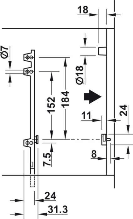 Suport pantofi cu 1 compartiment (Hafele) [2]