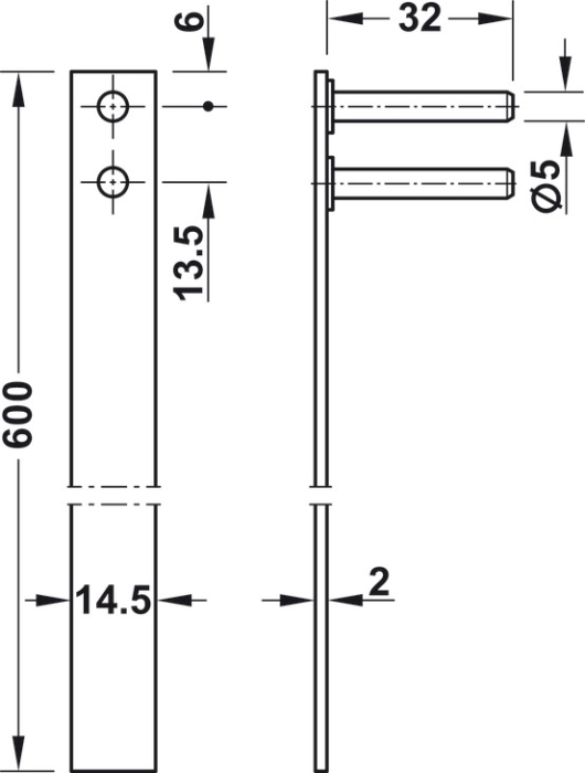 Yala front centralizata cu bara de 500 mm [3]