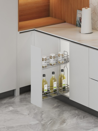 Bucatarie - Coș Jolly Häfele Classic Premium cu 2 niveluri de depozitare, extragere totală cu mecanism amortizare şi autoînchidere