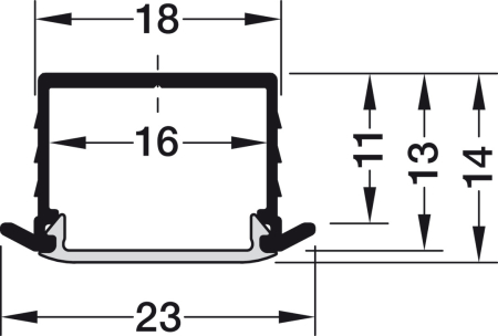 Led profil incastrat translucent gri 2500x18x11 mm [1]