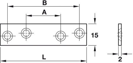 Placa metalica 4 gauri / 76x15 mm [1]