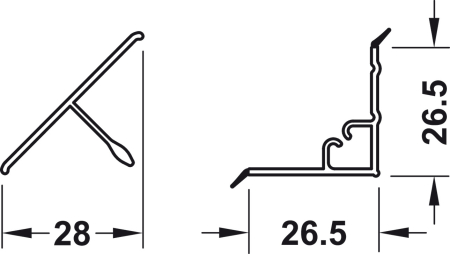 Profil antistrop 4 ML triunghiular 30x30 mm, din 2 piese, înfoliat [1]