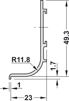 Profil mâner GOLA J orizontal 4 ML Häfele [1]