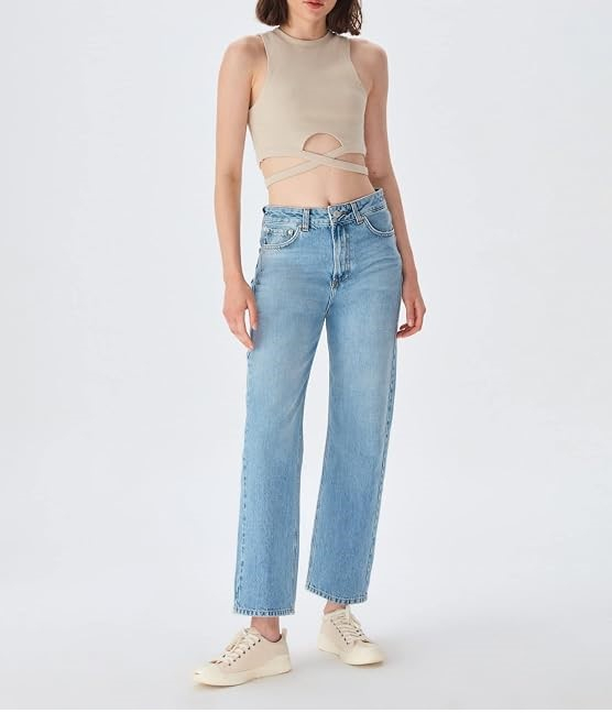 Blugi Femei MYLA cu Zip High Rise Drepti [5]