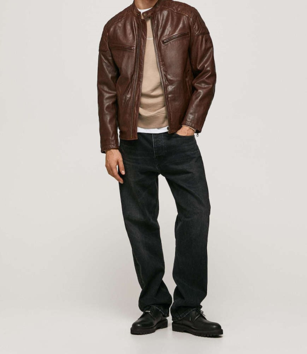 PEPE JEANS GEACA DIN PIELE BARBATI  COGNAC  L [2]