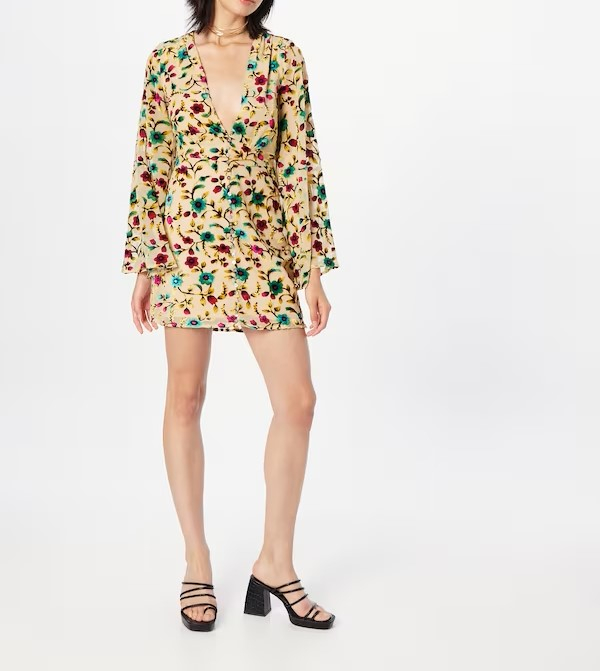 Rochie Femei cu Maneca Lunga Floral Devore [2]