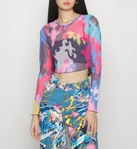 Top Femei cu Maneca Lunga Transparent [3]