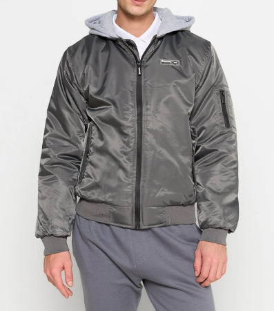 BARBATI - BENCH GEACA BOMBER BARBATI GRI INCHIS  L