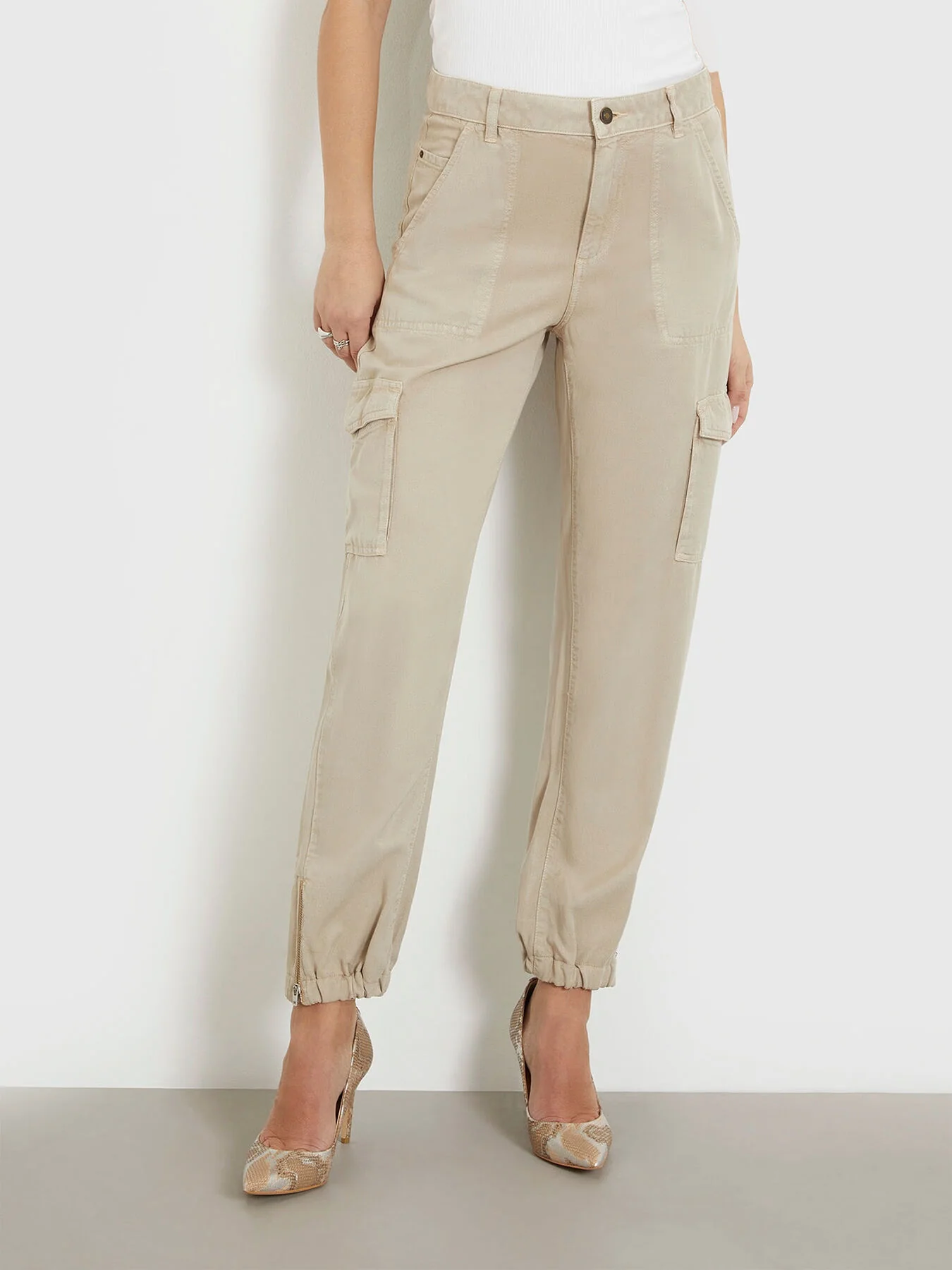 PANTALONI - GUESS PANTALON CARGO CHINO FEMEI