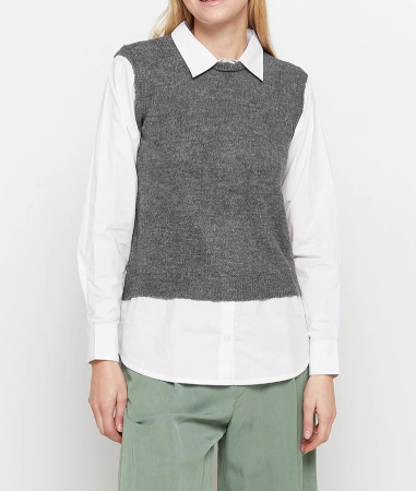 CAMASI - JDY CAMASA CU VESTA ANDREA FEMEI ALB/GRI   XS