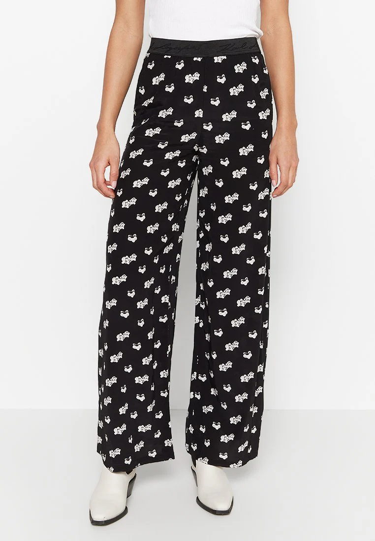 PANTALONI FEMEI - KARL LAGERFELD PANTALON MINI ORCHID WIDE LEG FEMEI S