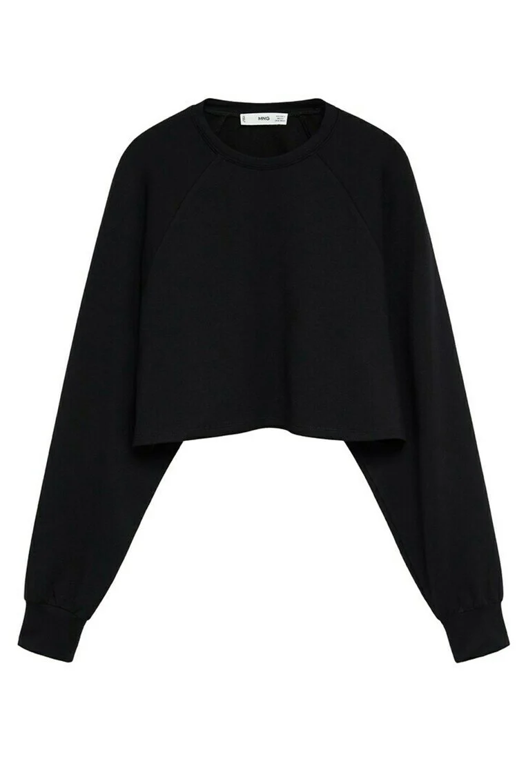 FEMEI - MANGO BLUZA CROPPED OVERSIZED  FEMEI NEGRU    S