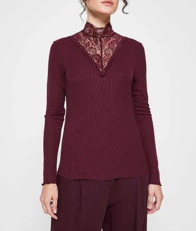 BLUZE - ONLY BLUZA DANTELA LA GULER FEMEI