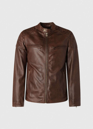 GECI BARBATI - PEPE JEANS GEACA DIN PIELE BARBATI  COGNAC  L