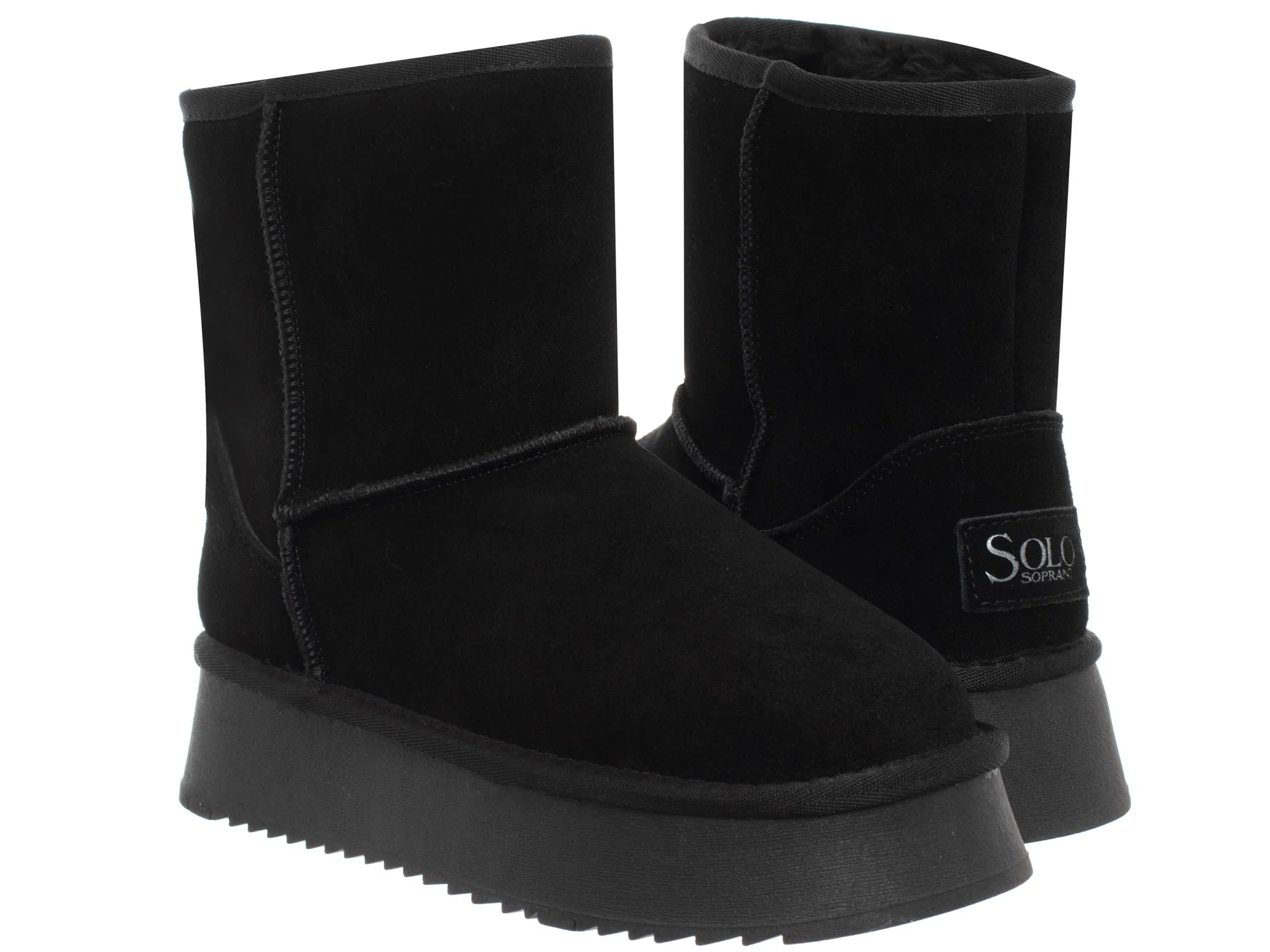 GHETE FEMEI - SOLO SOPRANI CIZME  IMBLANITI PIELE INTOARSA PLATFORMA FEMEI