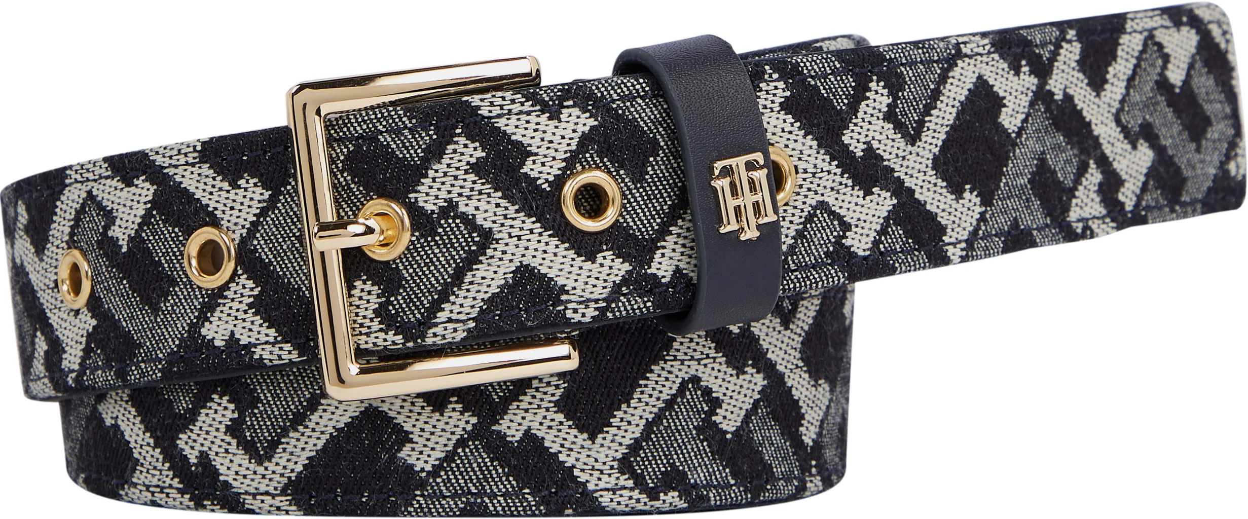 ACCESORII - TOMMY HILFIGER CUREA TEXTILE / PIELE LOGO FEMEI