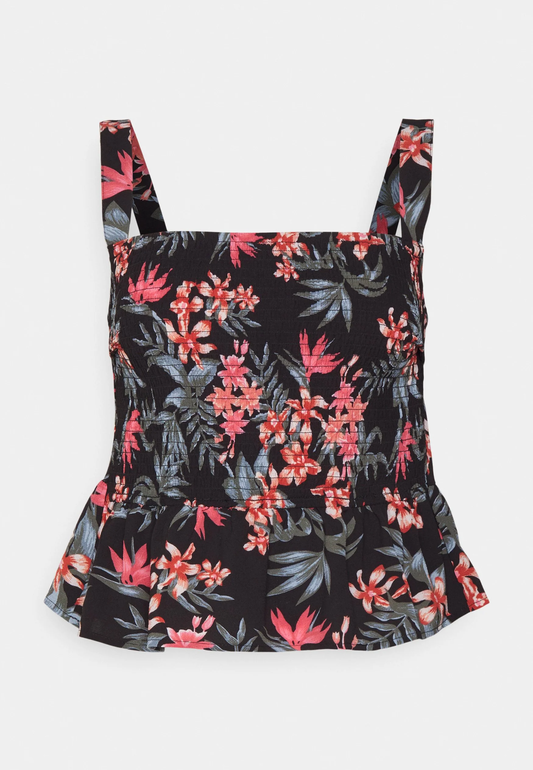 Topuri - Top Femei Negru cu Flori