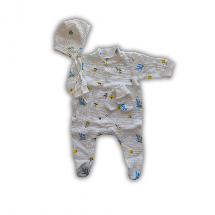 Set din muslin Pampy cu slip (0-3 luni) Flowers [1]