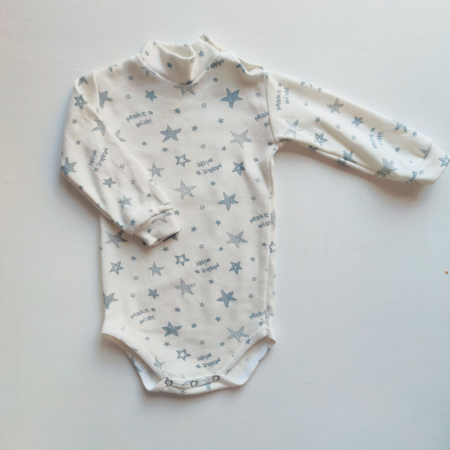 Hainute pentru copii - Body cu maneca lunga cu gîtișor Grey Stars