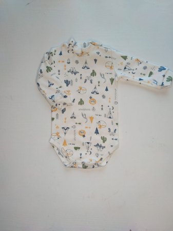 Hainute pentru copii - Body cu maneca lunga cu gîtișor Safari