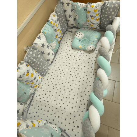 Lingerie pentru patuc - Borduri de protecție pentru pătuc Grey+Codita