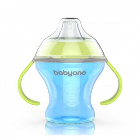 Hranire și îngrijire pentru bebeluși - Halbă cu un canal solid 180 ml albastru Natural Nursing