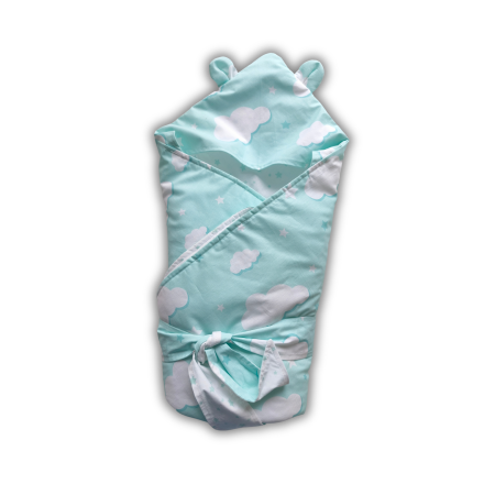 Plicuri pentru nounascuti - Plic 80*80 cm cu stelute sure