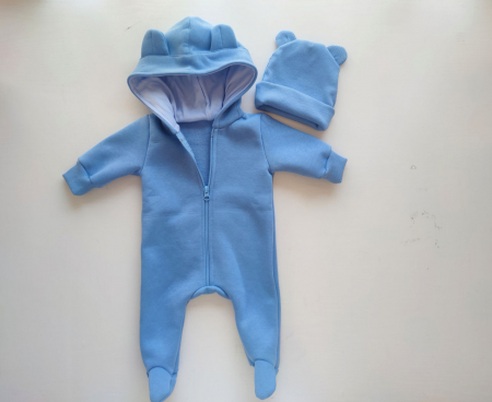 Hainute pentru copii - Salopeta+Caciulita Pampy de la 1 pina la 3 luni Blue