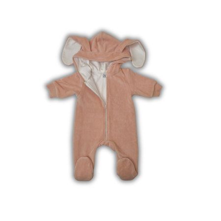 Salopete si costumase demisezon - Salopeta din velur cu urechiui de iepuras