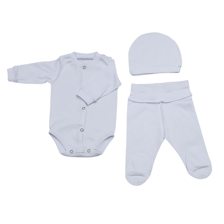 Seturi pentru nounascuti - Set din 3 piese 0-1 luni Bej (body+pantolonasi+caciulita)