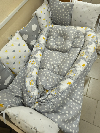 Lingerie pentru patuc - Set lenjerie pentru pătuc Pampy Grey + Babynest