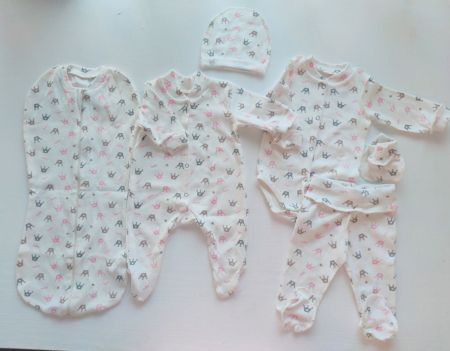 Hainute pentru copii - Set Pampy (0-1 luni) Pink Crown