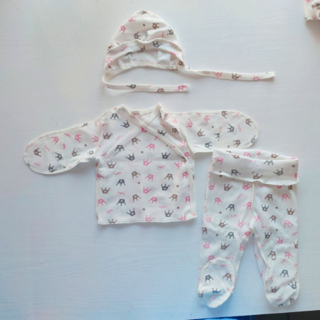 Hainute pentru copii - Set Pampy cu camasa (0-1 luni) Crown