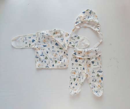 Hainute pentru copii - Set Pampy cu camasa (0-1 luni) Safari