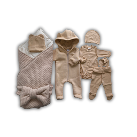 Plicuri pentru nounascuti - Set pentru externare alb Pampy