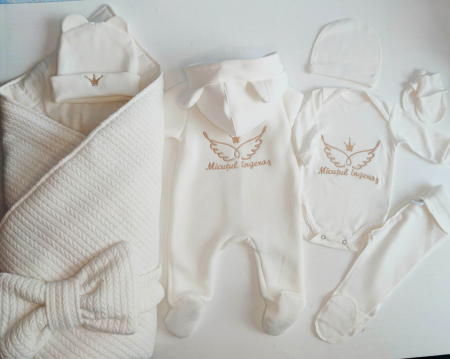 Plicuri pentru nounascuti - Set pentru externare pampy ivory