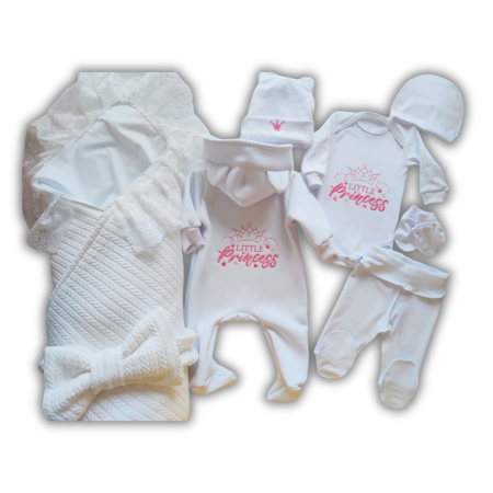 Plicuri pentru nounascuti - Set pentru externare Pampy White