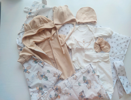 Plicuri pentru nounascuti - Setul pentru externarea Beige Fox