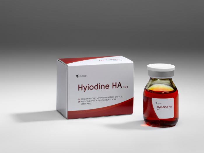 vindecarea plăgilor în mediul umed sub control local bacteriostatic a Hyiodine nu aderă la plagă [4]