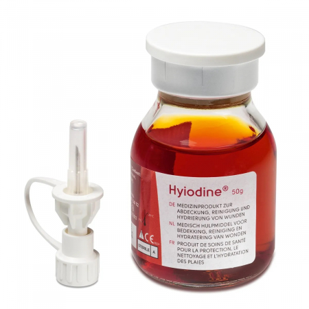 RANI DIABETICE - vindecarea plăgilor în mediul umed sub control local bacteriostatic a Hyiodine nu aderă la plagă