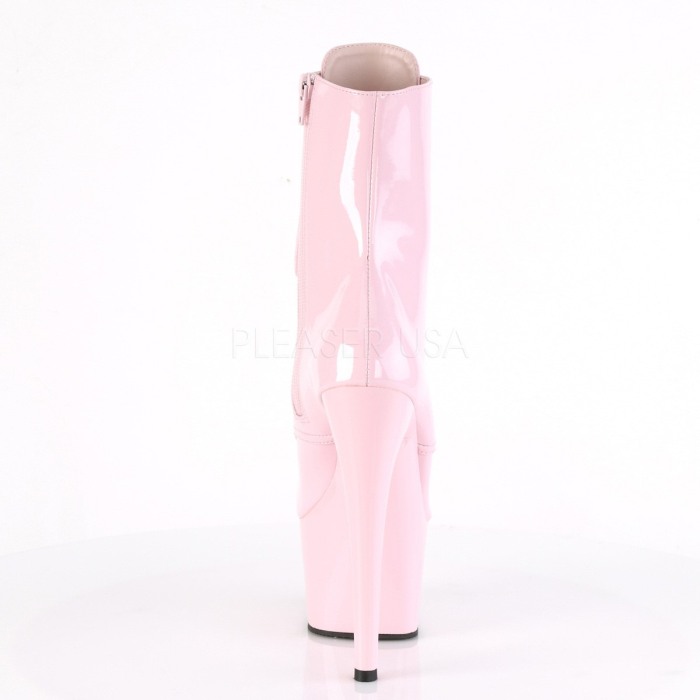 Botine roz cu toc inalt si platforma marimi mari, brand Pleaser USA [4]